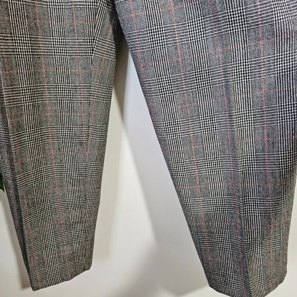 EUC GIORGIO SANT'ANGELO PURE MERINO WOOL PLEATED HIGH WAIST PLAID PANTS SZ 16 - Picture 9 of 16